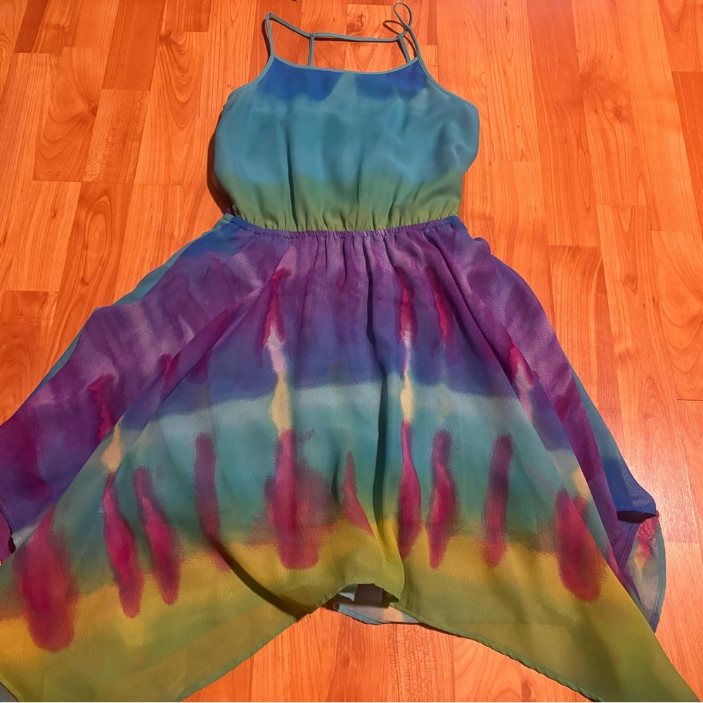 Girl’s Colorful Tie-Dye Dress - New